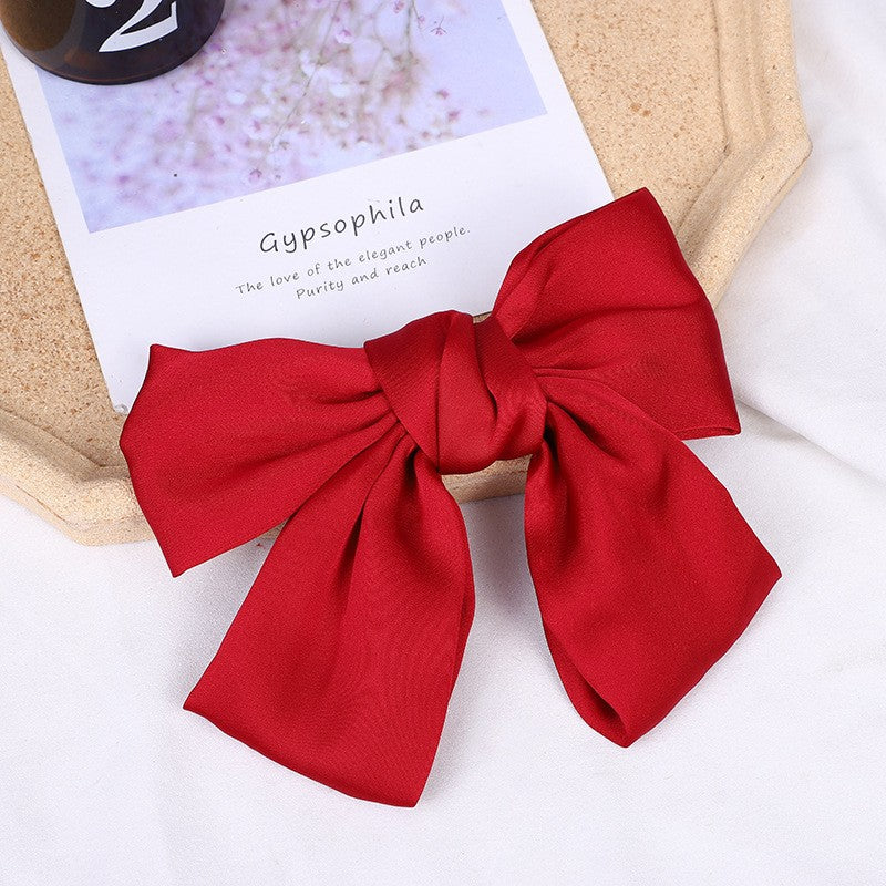 Wholesale Satin Bow Top Clip Princess Head Spring Clip